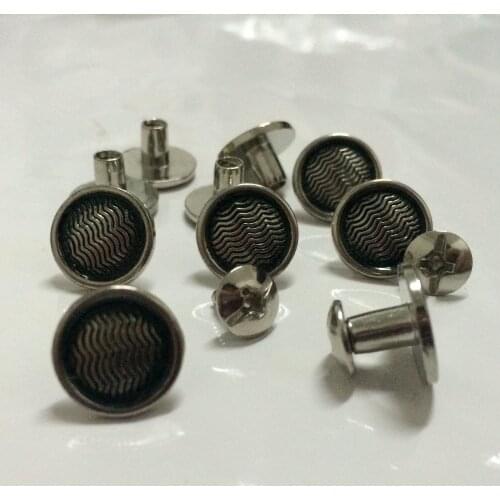 100Pcs/Lot 12X8MM Silver Plated Round Wavy Studs Metal Studs Rivets Screwback Spots Cone Leather Craft Spikes Fit For DIY Making