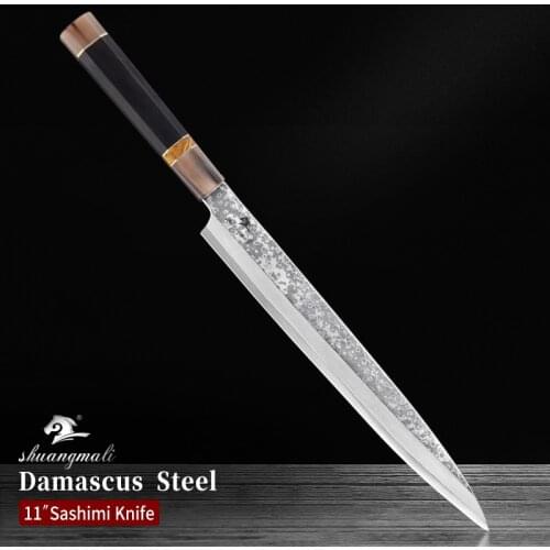 11 inch Japanese Chef Filleting Knife 33 Layer Damascus Steel Sashimi Filleting Knives Chef Cleaver Salmon Slicing Sushi Knife