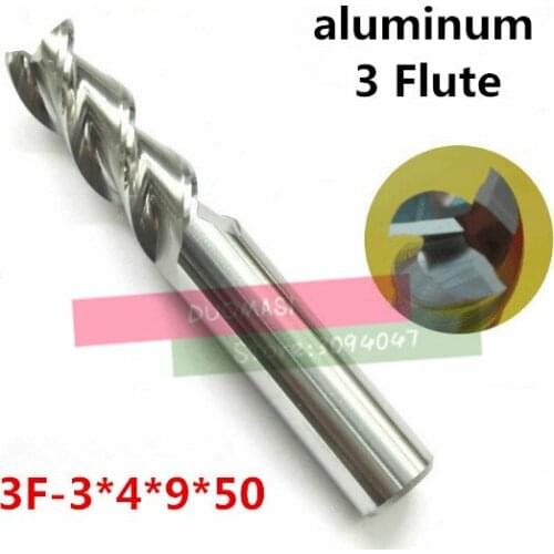 2017 3f-3.0,hrc50,carbide Square Flatted End Mill,3 flute Milling Cutter For Aluminum Endmill Tools Carbide Cnc Mill Router Bits