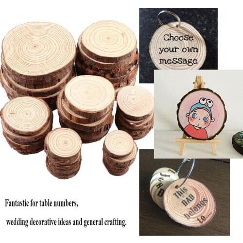 3/5/10pcs Natural Wood Slices Round Circle Tree Bark Wooden Circles for DIY Crafts Wedding Decorations Christmas Ornaments