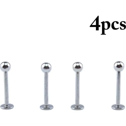 4pcs Stainless Steel Nose Stud Set Nose Rings Round Nose Piercings Nostril Body Piercing Jewelry