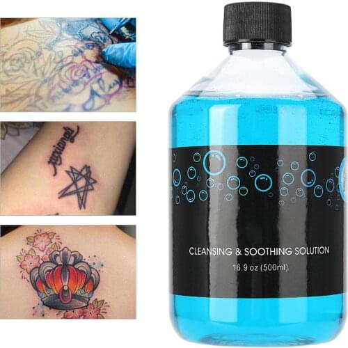 500ml High Enrichment Tattoo Aftercare Solution Cleaning Process Liquid Soap Cleaning Water Skin Wash Blue Soap