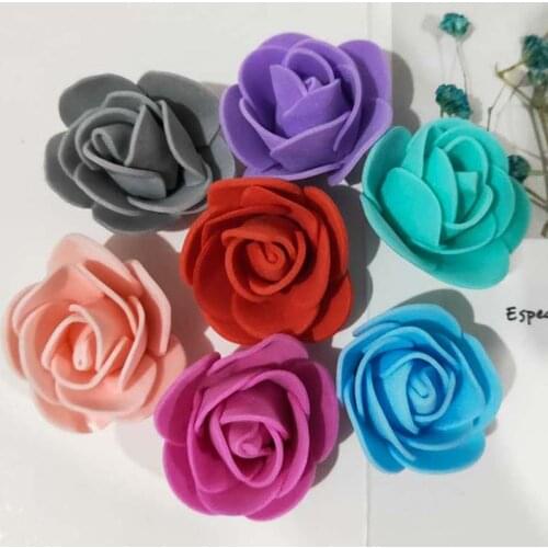 500PCS /lot 3cm Foam Rose Flower DIY Rose Bear Accessories Artificial Small PE Rose Flower Heads for Valentines Day Gift