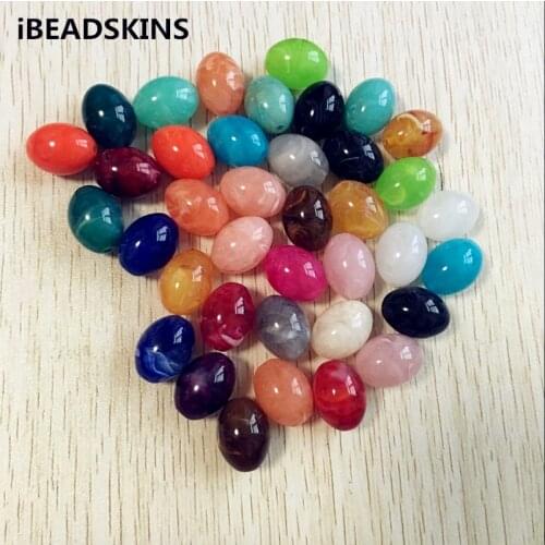 Choose color) 20.5x16mm 170pcs/lot Acrylic marble effect elliptical egg-shaped beads for DIY beads Jewelry necklace making