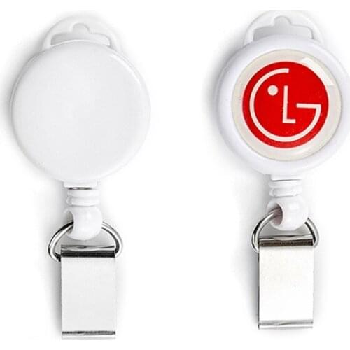 Free shipping 1000pcs/lot customized logo badge reel; promotional retractable plastic badge holder; belt clip BR25