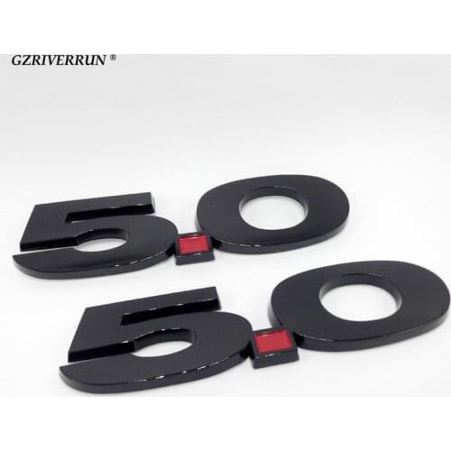 Free shipping Pair Black for Ford Mustang GT 2011~14 Decoration 3D 5.0 Fender Badge Fade Resistant