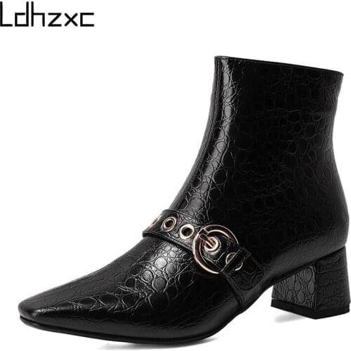 LDHZXC 2020 Sexy Women Ankle Boots high heels Zipper Opening Soft Skin Female Thin Short Boots Autumn Winter Ladies Shoes