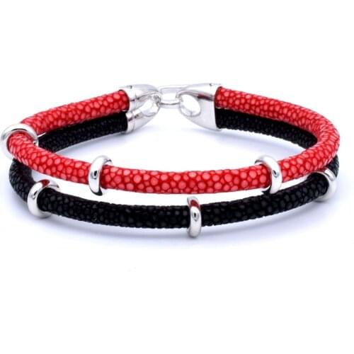 Charm bracelets Stainless steel Men watch accessories luxury Thailand leather stingray Genuine leather Strap bangle