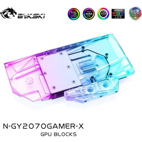 Bykski N-GY2070GAMER-X Full Coverage GPU Water Block For VGA GALAX GeForce RTX2070 GAMER Graphics Card Water Cooler