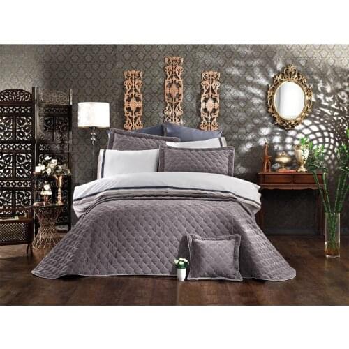 Dalyan Double Personality Nevresimli Bed Cover Gray