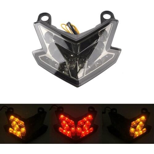 Smoke Integrated LED Motorcycle Rear Tail Light Turn Signal Light For Kawasaki Ninja ZX6R Z800 2013 2014