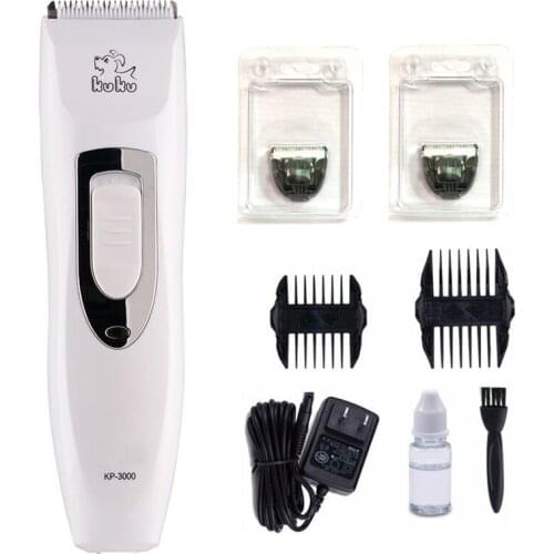KUKU KP3000 Electric Dog Hair Trimmer Rechargeable Sharp Pet Hair Clipper Dog Grooming Haircut Shaver Machine White