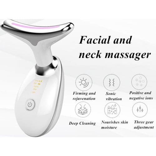 Photon Therapy Neck Care Microcurrent Neck Face Lifting Massager Tightening neck lines law line Neck Beauty Massage Rejuvenation