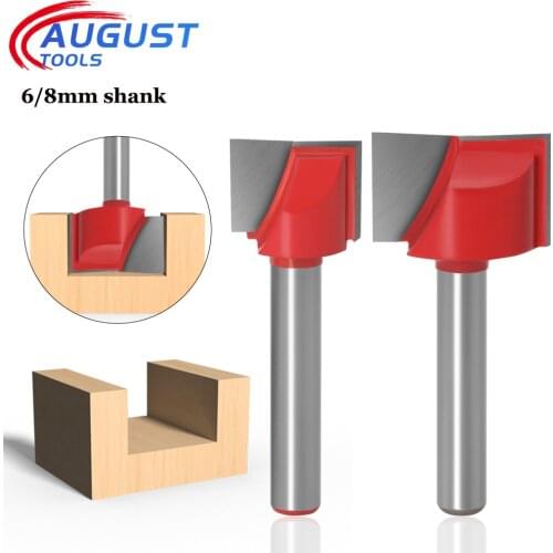 AUGT 6mm CNC Carbide End Mill 3D 8mm Wood Cutters Router Bit Set Cleaning Bottom End Milling Cutter Carpentry Woodworking Tools