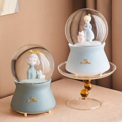 Bubble girl crystal ball ornament Music Box Girl Heart Box Girl Princess graduation birthday decor led music box navidad ofertas