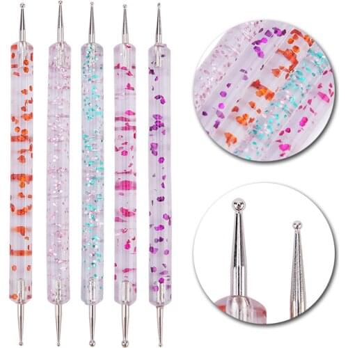 5Pcs/Set Nail Art Dotting Pen Tool for Nails Designs Dual-ended Drawing Painting Rhinestones Manicure Tools