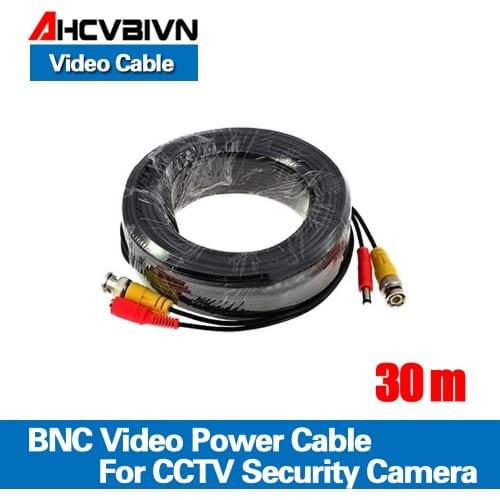 100FT cctv cable 30m BNC Video Power coaxial Cable bnc video output cable for cctv Security Camera