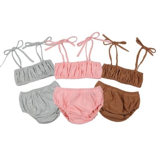 Pudcoco 2020 Baby Girl Sleeveless Tube Crops Top Shorts Newborn Summer 2pcs Outfits Clothing Set