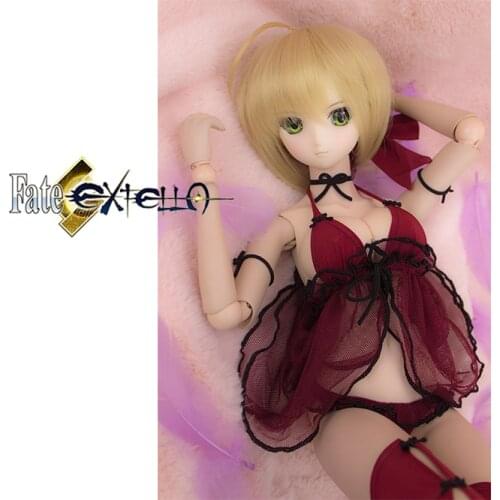 Accept Custom COS FGO Saber Cosplay Suit red Sexy pajamas outfit For 1/3 BJD SD DD DDL Doll Clothes