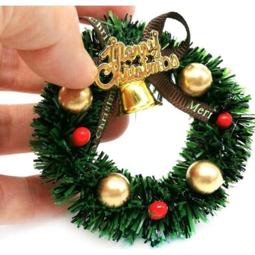 Doll House Decoration Accessories 1:12 1:6 Toy House Miniature Scene Model Christmas Wreath Garland Pretend Toys