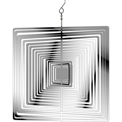 Stainless Steel 3D Metal Rotating Wind Chime Pendant Hanging Wind Spinner Spiral Windchimes Garden Yard Home Decor