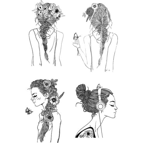 Cute Long Hair Girl Clear Stamps For DIY Scrapbooking/Card Making/Album Decorative Silicone Stamp Crafts