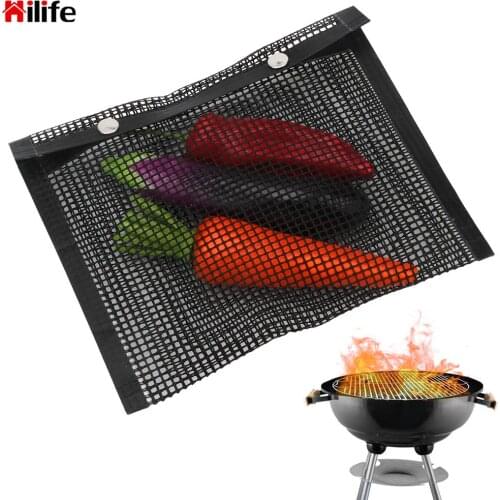 HILIFE Reusable BBQ Bake Bag Outdoor BBQ Picnic Tool Non-Stick Mesh Grilling Bag Kitchen Tools Easy to Clean