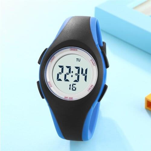 Fashion OHSEN Digital Child Kids Wristwatch Boys Girls Silicone Strap 50M Swim Dive Sport Watch 7 Colors Alarm LED Clock Gifts