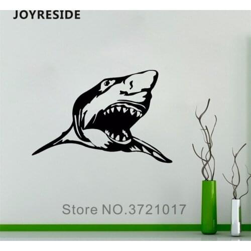 JOYRESIDE Ocean Animal Wall Scary Shark Decal Vinyl Sticker Decor Home Children Room Bedroom Living Room Interior Art Mural A305