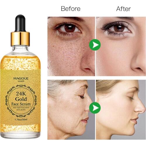 24k Gold Hyaluronic Acid Face Serum Collagen Skin Whitening Moisturizing Anti Aging Anti Wrinkle Facial Serum Korea Cosmetics