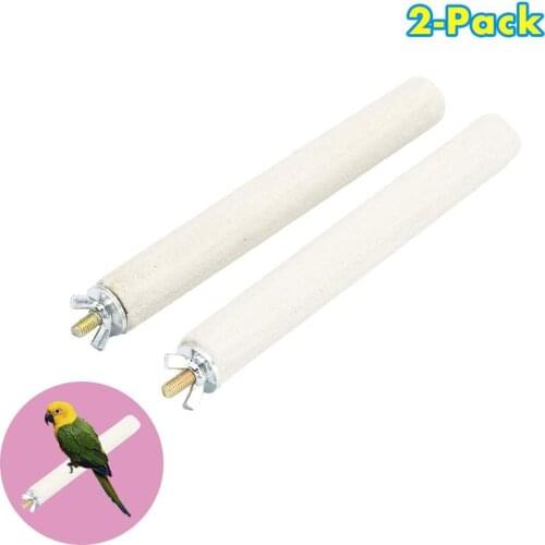 PET Bird Perch Parrot Stand Toy Natural Wood Sand Branch Nail Perch Bird Cage Perch Platform Paw Grinding Stick for Parrot Bird