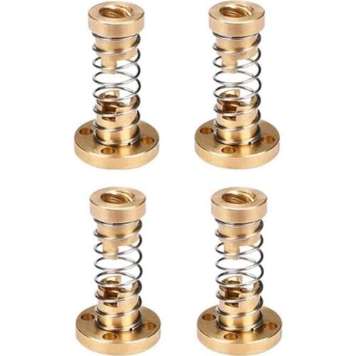 T8 Anti Backlash Spring Loaded Nut Pitch 2mm Elimination Space Nut for 8mm Acme Threaded Rod Lead Screws