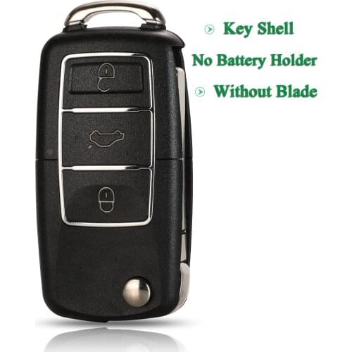 Bilchave 3 Buttons Flip Remote Smart Car Key Shell For Volkswagen Vw Jetta Golf Passat Beetle Skoda Seat Polo B5 Without Blade