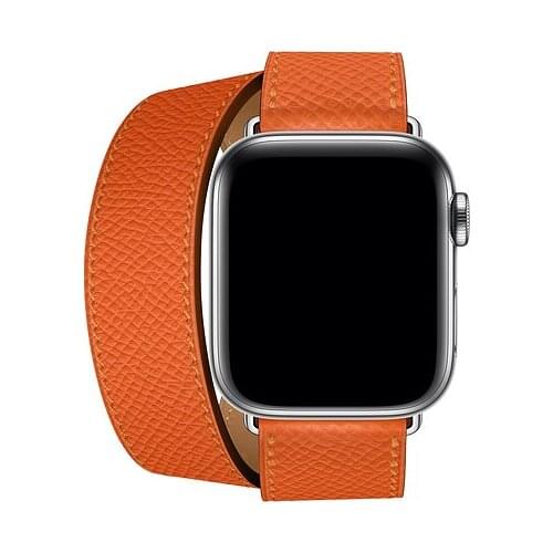 High Quality Genuine Leather Loop 40mm 44mm for Apple Watch Band 42mm 38mm Double Tour Strap for iWatch Series SE 6 5 4 3 2 1