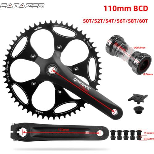 Road Crankset 170/172.5MM 130 BCD Narrow Wide Chainring 50/52/54/56/58/60T With bottom Bracket BB Aluminum alloy Cranks