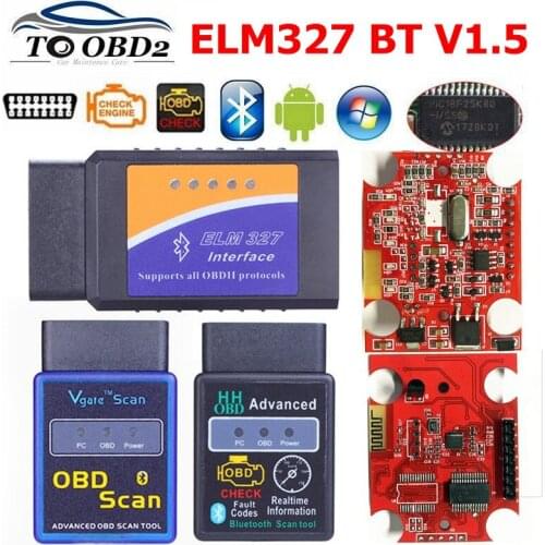 ELM327 V1.5 HW Bluetooth OBD2 Scanner with PIC18F25K80 Chip VGATE OBDII Scan Tool CAN-BUS Works FOR Android Torque/PC