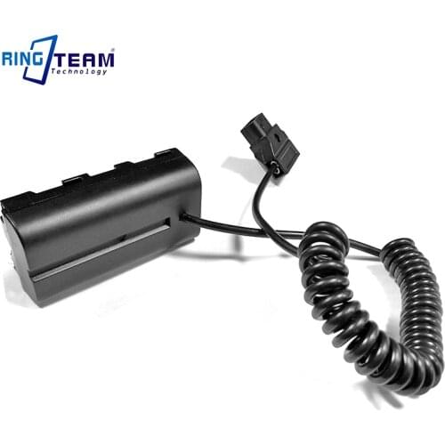 Coiled Cable Power P-Tap D-Tap to NP-F550 F570 Dummy Battery Coupler for Monitors / Lights / Lamps