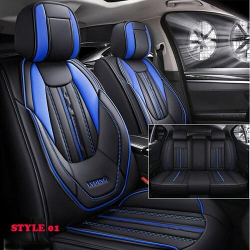 Sport style car seat cushion 3D solid waist all-inclusive all-leather all-season universal seat cover for BMW, Honda, Hyundai