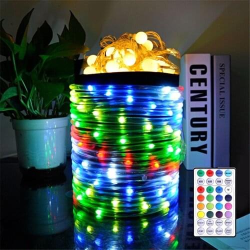 LED Rope Lights 10M 100leds 16 Colors Changing USB Rope Tube String Lights with Remote For Christmas Home Garden Yard Decoration