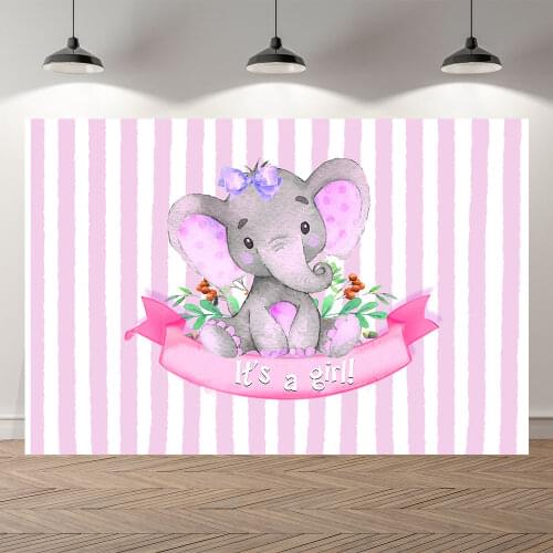 Thinvinyl new born elephant BirthdayParty baby shower BannerBackgrounds Printed Professional Indoor Photographic studio Backdrop