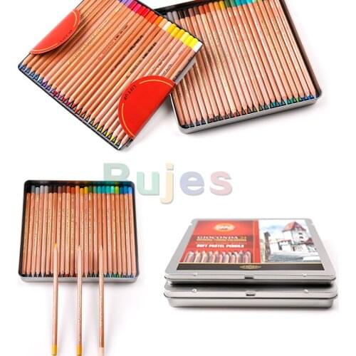 Koh-I-Noor Tri-Tone Multi-Colored Pencil Set, 12/24/48 Assorted Colors Tin Box,Oil Colored Pencil,For Coloring,Student,Adults