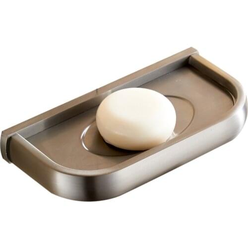 Leyden Bathroom Brushed Nickel Solid Soap Dish,Brass Wall Mounted Soap Holder with Draining Hole NO Sharp Angel