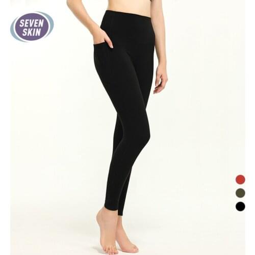 SEVEN SKIN Women Yoga Leggings High Waist Gym Fitness Pants Seamless Elastic Sport Workout Tights Female Pocket Push Up Leggings
