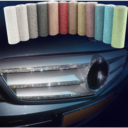 1PCS 40*12CM OEM Car Interior Bling Crystals Stickers DIY Decoration For Auto Mobile Cell Phone Laptop Buttons Home Sharp Gift