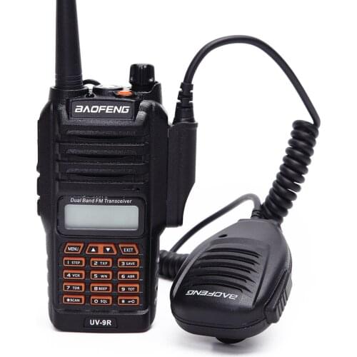 1pcs Handheld Microphone waterproof Speaker for BAOFENG UV-9R plus Walkie Talkie PPT Microphone Baofeng BF-A58 uv9R plus BF-9700