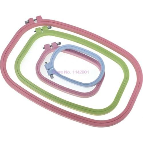 100pcs Square Circle Hand Sewing Accessories Ribbon Needlework Cross-stitch Kit Adjustable Embroidered Stretch Tool