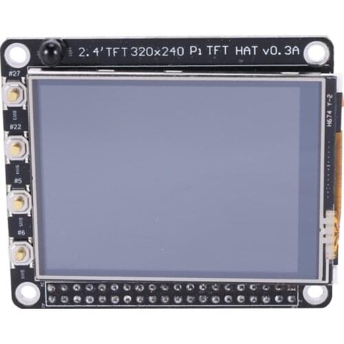 2.4 Inch 320X240 Press Screen TFT Screen LCD Display Hat with Buttons IR Sensor for Raspberry Pi 4B/3B/2B