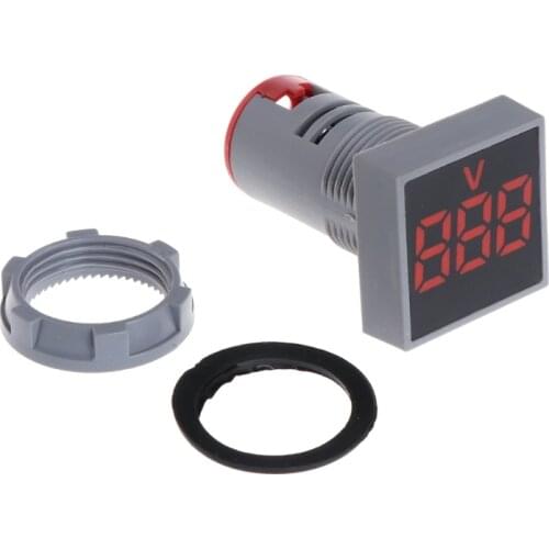 22MM AC 12-500V Voltmeter Square Panel LED Digital Voltage Meter Indicator Light