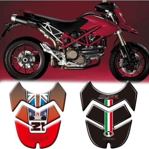 Motorcycle 3D Fuel Tank Pad Protective Stickers Decals For Ducati Hypermotard 796 1100 2007-2012