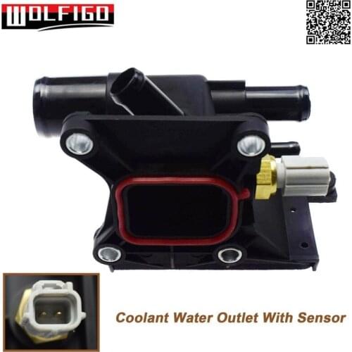 902690 New Engine Coolant Water Outlet W/ Sensor Fit Mazda 3 5 6 2006-2013 2.0L-L4 Ford LF941517Z,LF94 15 17Z, LF94-15-179A